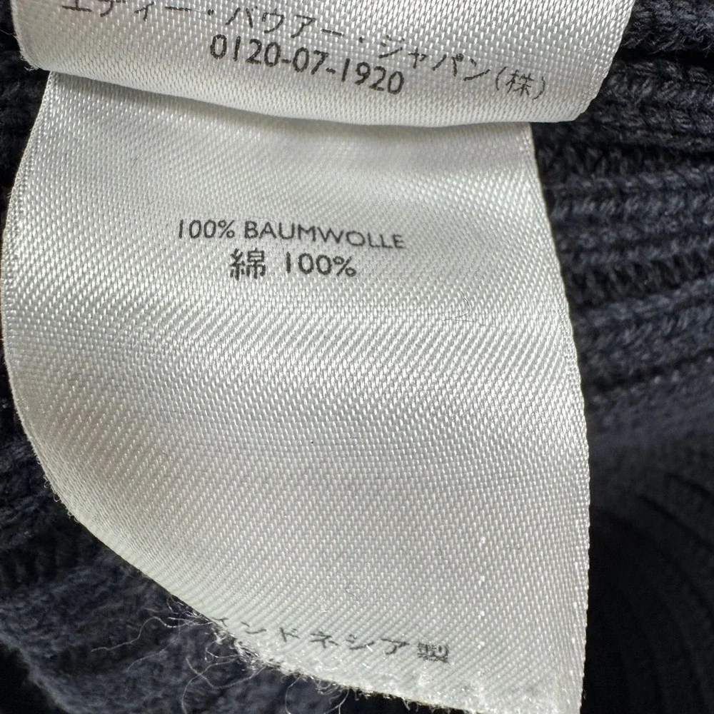 Eddie Bauer Sweater Ribbed Knit Mens L Charcoal Black Long Sleeve Pullover